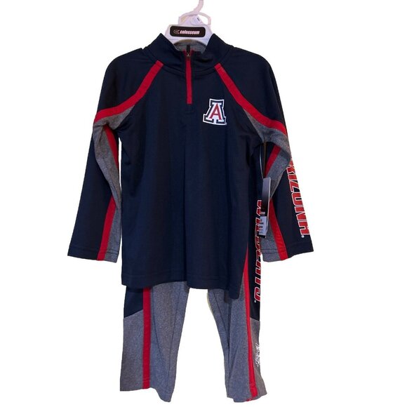 NEW Arizona Wildcats Colosseum Navy Blue 1/4 Zip LS Pullover Shirt Toddler 3T - Picture 1 of 5
